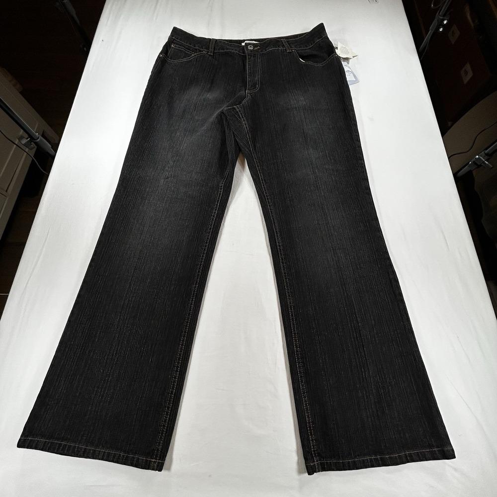 NEW Coldwater Creek Natural Waist Bootcut Leg Jeans 18 W Black Denim $69